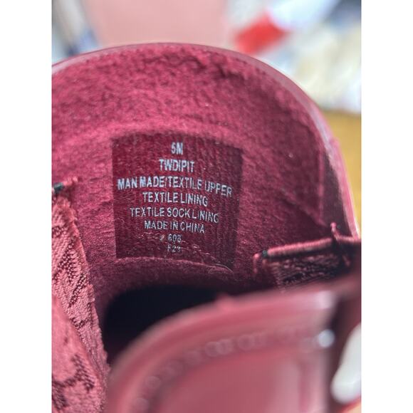 Tommy Hilfiger Women's Dipit Chelsea Rain Boots Dark Red Lug Sole Size 5 - Picture 10 of 12